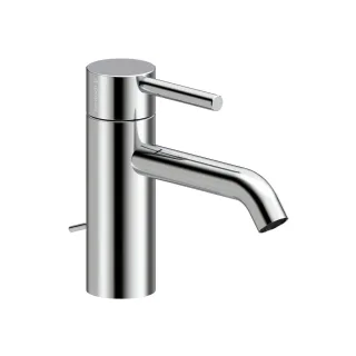 Herzbach DEEP Waschtischmischer S-Size 130mm mit Zugstangen-Ablaufgarnitur Chrom, 18.023610.2.01 18.023610.2.01