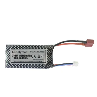 HBX 901 901A 903 903A 905 905A 1/10 1/12 RC Car Spare 7.4V 1600mAH 30C 2S T Pug Lipo Battery Vehicles Model Parts