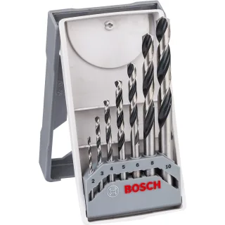 Bosch Metallspiralbohrer HSS-Set PointTeQ, DIN 338, 7-teiliges Mini X-Line Set - 2608577347