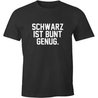 MoonWorks Print-Shirt Herren T-Shirt Schwarz ist bunt genug lustiges Spruch Fun-Shirt Moonworks® mit Print