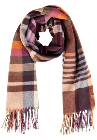 camel active - Weicher Schal im Karomuster plum check - Gr. - OS
