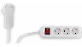REV Steckdosenleiste Smart, 3-fach, mit Flachstecker, 5 m, weiß