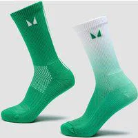 MP Laufsocken (2er-Pack) – Ombré Zesty Green/Light Lime gestreift - UK 6-8