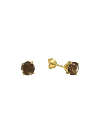 Fascination by Ellen K. Ohrringe Gold 585 mit echtem Rauchquarz 5mm
