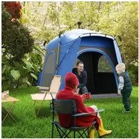 Outsunny Kuppelzelt Pop Up mit Haken mit 1000mm Wassersäule Zelt, Personen: 3 (UV 50+ Pop Up Campingzelt, 1 tlg., Familienzelt), für Camping Reise Trekking Garten