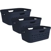 ROTHO Wäschekorb JONA Wäschebehälter 3er-Set 39l mit ergonomischen Griffen (Wäschekorbset, 3er-Set)