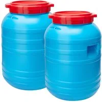 Garronda Regentonne Plastikfass für Garten Lebensmittelfass aus HDPE-Kunststoff GD-0055, 30 l, (2-tlg)