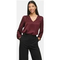 Vila Langarmshirt VIELLETTE L/S SMOCK SATIN TOP - NOOS Kunstfaser, regular fit