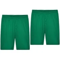 James & Nicholson Funktionsshorts Doppelpack Funktionelle Herren Teamshorts mit Innenslip JN381 (Doppelpack, 2er-Pack) Atmungsaktiv, feuchtigkeitsregulierend und schnell trocknend