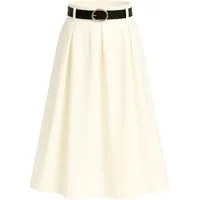 Mississhop A-Linien-Rock A-Linien-Rock Eleganter Faltenrock mit Gürtel – mittellang Gr. 38-40