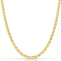 Tony Fein Kette ohne Anhänger Panzerkette 5 mm 585er Vergoldet Hochglanzpoliert, Made in Italy für Damen und Herren