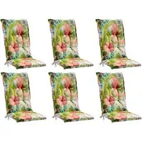 GO-DE Hochlehnerauflage FRUTTANA, B 50 x L 120 cm, Mehrfarbig, 6er Set, (Set, 6 St), Gartenstuhlauflagen für Hochlehnstühle