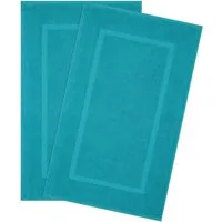 HAMMETEX Badematte Hotelmatte, Duschvorleger, Höhe 5 mm, rutschhemmend beschichtet, beidseitig nutzbar, Baumwolle, rechteckig, 2-teiliges Set, einfarbig, 100% Baumwolle