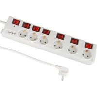 FeinTech MD000652 Steckdosenleiste 6-fach (separate Ein- / Ausschalter, Schalterbeleuchtung, USB-Anschlüsse, Überspannungsschutz, Kindersicherung)