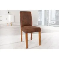 riess-ambiente Esszimmerstuhl GENUA whisky braun/natur - Microfaser, Massivholzbeine, Design, Vintage Look mit robuster Verarbeitung – ideal für Esszimmer & Küche