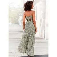 LASCANA Maxikleid Cut-Out am Rücken aus leichter Webware mit Blümchendruck Elegantes Sommerkleid, Spaghettikleid, Viskosekleid, festlich