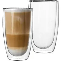GENTOR Gläser-Set GENTOR Glas Set Longdrinkglas 2er Set Wasserglas Saftglas Kristallglas, 2-teilige Latte Macchiatto Doppelwand Glas 450ml