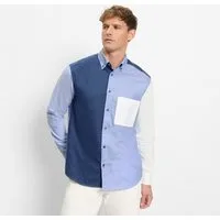 OLYMP Langarmhemd Button-Down-Kragen, Overshirt
