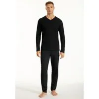 uncover by SCHIESSER Schlafanzug Uncover Nightwear (2 tlg) Single Jersey-Qualität, Langarm, V-Ausschnitt, weich