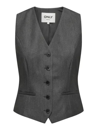 ONLY - ONLIRIS-HATTIE WAISTCOAT TLR NOOS Dark Grey Melange - Gr. - 42