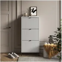 Vicco Schuhkipper Eliza, Weiß, 60 x 130 cm mit 3 Klappschubladen (1 St)