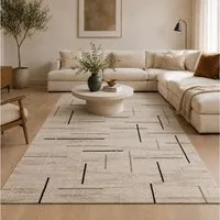 Vimoda Designteppich Kurzflor Teppich Boho 3D Hoch-Tief-Effekt, Rechteckig, Höhe: 12 mm, Teppich Wohnzimmer & Schlafzimmer