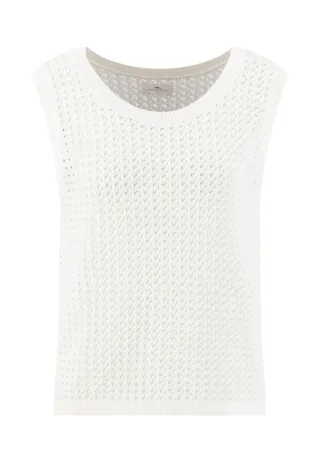 FYNCH-HATTON - SLEEVELESS PULLOVER POINTELLE milk - Gr. - S