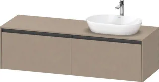 Duravit Ketho.2 Konsolenwaschtischunterbau wandhängend Leinen Matt 1600x550x459 mm - K24889R75750000 K24889R75750000