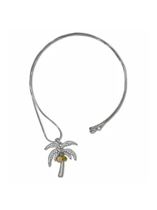 Steuer Modeschmuck Anhänger mit Kette Palmenanhänger an Kette
