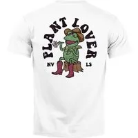 Neverless Print-Shirt Backprint T-Shirt Herren Rückendruck und Brustlogo Frosch Plant Lover mit Print