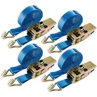 Arebos Spanngurt mit Ratsche zweiteilig mit Haken, Ratschengurte, Zurrgurte, 25mm (Set, 4-St., Set)
