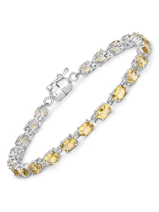 Vira Jewels Armband 925-Sterling Silber rhodiniert Citrin oval
