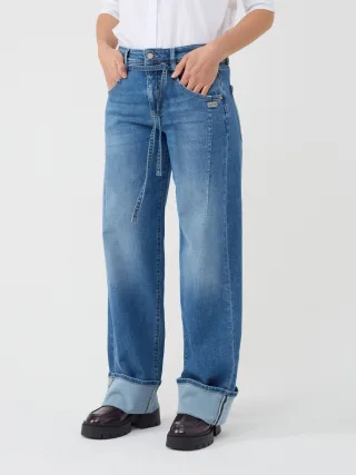 GANG Damen Jeans 94CLAIRE - baggy fit Jeans worn jeans blue