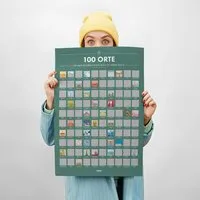CadoMaestro Poster Rubbelposter 100 Orte die man im Leben einmal besucht haben sollte, (1 St), PEFC-zertifiziertem Papier, 50×70 cm