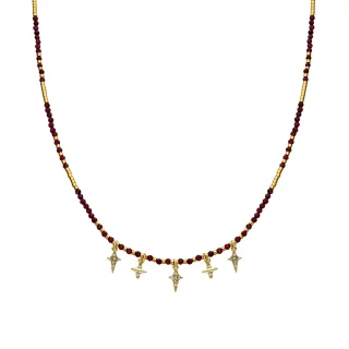 Luxenter 925 Sterlingsilber und Brilliant Zirconia Halskette aus 18 Karat Gold - Paila