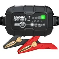 Noco NOCO GENIUS2 6V/12V 2A Smart Batterieladegerät Autobatterie-Ladegerät (2000 mA, Packung, 5-tlg., Umfangreiches Zubehör beinhaltet, Wiederbelebung tiefentladener Batterien (Force Mode)