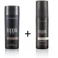 TOPPIK Haarstyling-Set TOPPIK SET 27,5 g. Haarfasern + TOPPIK Fixier Spray 118ml., Haar Puder, Hair Fibers, Für mehr Fülle und Volumen