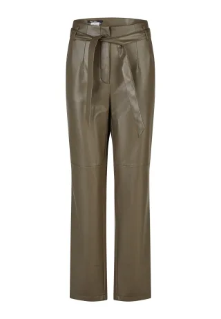 Marc Aurel - Hose mit Bindegürtel dark taupe - Gr. - 34
