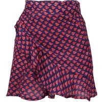 Guru-Shop Minirock Leichter seidiger Wickelrock, Boho Sommerrock -.. alternative Bekleidung