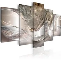 Artgeist Wandbild Sparkling Dandelions (5 Parts) Beige Wide