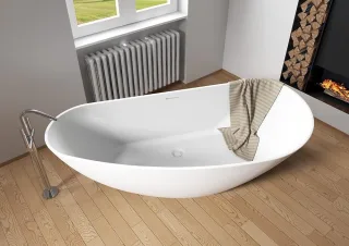 Riho freistehende Badewanne Granada 170x80x60 cm, R , weiß matt,, B121001105 B121001105