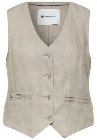 Street One - Kurze Weste mit Knopfleiste von Street One beige - Gr. - 38