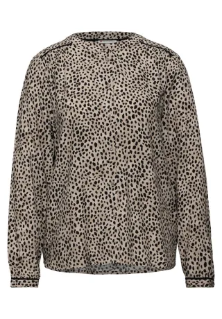 Street One - Leo Bluse mit Tapedetails beige - Gr. - 40
