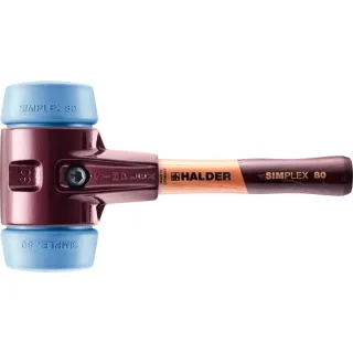 HALDER SIMPLEX - Schonhammer mit TE-Gehäuse und Holzstiel TPE-soft, Ø 80 - Länge Stiel 230 mm - 3001.082
