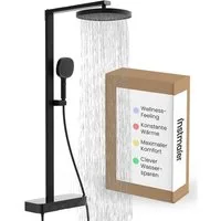 instmaier Duschsystem Cleo, 3 Strahlart(en), Design-Thermostat für konstante Wassertemperatur