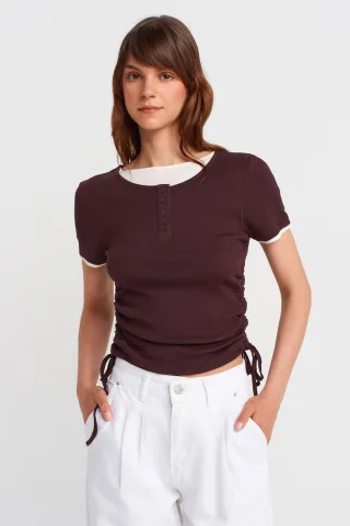Damen Baumwoll Slim Fit Rundhals T-Shirt