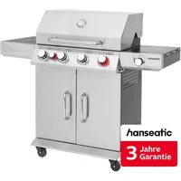 Hanseatic Gasgrill Memphis, 3 x Hauptbrenner, Infrarot-Heck-, Turbo- und Seitenbrenner, inkl. 3 Jahre Herstellergarantie