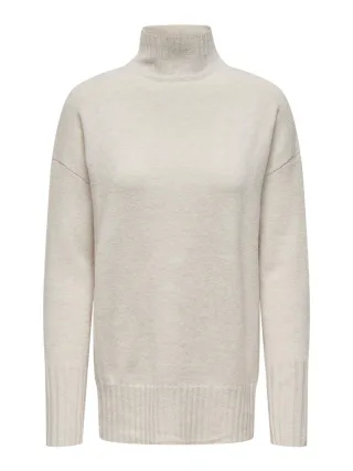 ONLY - ONLGABRIEL LIFE L/S HIGHNECK KNT NOOS pumice stone - Gr. - L
