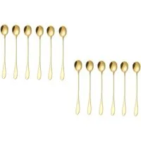 Cheffinger Besteck-Set 12er Set Latte Macchiato Cocktaillöffel Longdrinklöffel Löffel L20cm