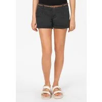 SUBLEVEL Chinoshorts Damen Stretch-Shorts mit Flechtgürtel Sommerhose, Bermudashorts, kurze Chinohose